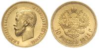 10 rubli 1901/ФЗ, Petersburg, złoto 8.60 g, bard