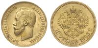 10 rubli 1903/AP, Petersburg, złoto 8.60 g, pięk