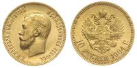 10 rubli 1904/AP, Petersburg, złoto 8.60 g, rzad