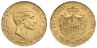 25 peset 1878/M, Madryt, złoto 8.06 g, Fr. 673