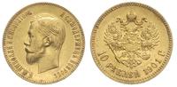 10 rubli 1901/ФЗ, Petersburg, złoto 8.58 g, bard
