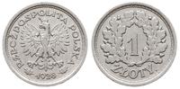 1 złoty 1928, Warszawa, nominał w wieńcu, bez na