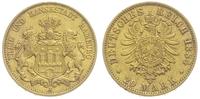 20 marek 1884 / J, Hamburg, złoto 7.92 g, J. 210
