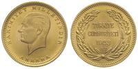 100 piastrów (kurusz) 1960, złoto 7.22 g, piękne