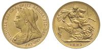 funt 1897/M, Melbourne, złoto 7.97 g, Spink 3875