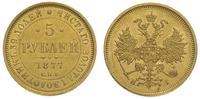 5 rubli 1877 / HI, Petersburg, złoto 6.51 g, Bit