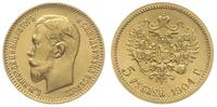 5 rubli 1904/AP, Petersburg, złoto 4.29 g