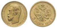 5 rubli 1903, Petersburg, złoto 4.30 g, Kazakov 