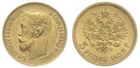 5 rubli 1902 / AP, Petersburg, złoto 4.29 g, Kaz