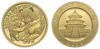 50 juanów 2005, miś panda, złoto 3.11 g