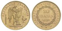 20 franków 1891/A, Paryż, złoto 6.45 g, Gadoury 