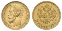 5 rubli 1899/FZ, Petersburg, złoto 4.30 g, Kazak