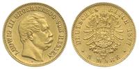 5 marek 1877/H, Darmstadt, złoto 1.99 g, bardzo 