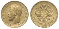 10 rubli 1911/ЭБ, Petersburg, złoto 8.59 g, Kaza