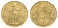 10 koron 1908/KB, Kremnica, złoto 3.39 g, piękne