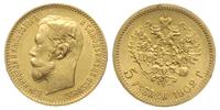 5 rubli 1902/АP, Petersburg, złoto 4.29 g, Kazak