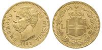 20 lirów 1882/R, Rzym, złoto 6.44 g, Fr. 20