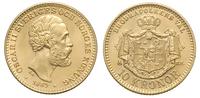 10 koron 1883/LA, Sztokholm, złoto 4.48 g, piękn