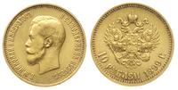 10 rubli 1899/АГ, Petersburg, złoto 8.59 g, Kaza