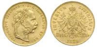 8 florenów = 20 forintów 1889, złoto 6.46 g, Fr.
