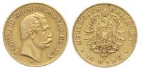 10 marek 1876/H, Darmstadt, złoto 3.95 g, J. 216