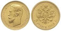 5 rubli 1904/АР, Petersburg, złoto 4.30 g