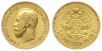 10 rubli 1902/AP, Petersburg, złoto 8.60 g, Kaza