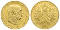 100 koron 1915, Wiedeń, nowe bicie, złoto 33.86 