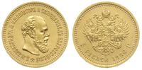 5 rubli 1886/АГ, Petersburg, złoto 6.45 g, cieka