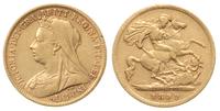 1/2 funta 1899, Londyn, złoto 3.96 g, Spink 3878