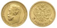 5 rubli 1901/ФЗ, Petersburg, złoto 4.29 g, Kazak
