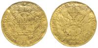 dukat 1756, Hamburg, złoto 3.47 g, po naprawie, 