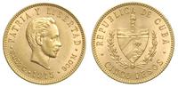 5 peso 1915, piękne, złoto 8.35 g