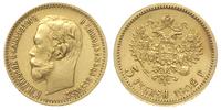 5 rubli 1902/АP, Petersburg, złoto 4.30 g, piękn