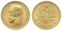 5 rubli 1902, Petersburg, złoto 4.29 g, Kazakov 