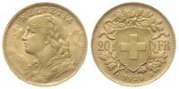 20 franków 1935/B, Berno, złoto 6.41 g