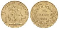 20 franków 1887/A, Paryż, złoto 6.43 g, Gadoury 
