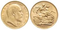 1 funt 1908, Londyn, złoto 7.98 g, Spink 3969