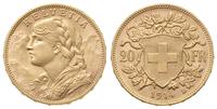 20 franków 1914/B, Berno, złoto 6.44 g