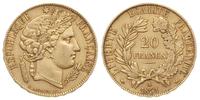 20 franków 1851/A, Paryż, złoto 6.42 g, Gadoury 