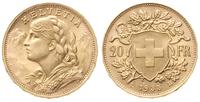 20 franków 1935/B, Berno, złoto 6.45 g