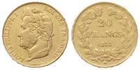 20 franków 1833/A, Paryż, złoto 6.40 g, Gadoury 