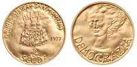 2 scudo 1977, "Democrazia", złoto "917" 6.01 g, 