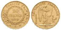 20 franków 1878/A, Paryż, złoto 6.41 g, Fr. 592,