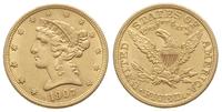 5 dolarów 1907, Filadelfia, złoto 8.34 g