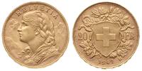20 franków 1947/B, Berno, złoto 6.45 g