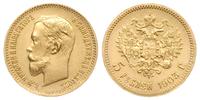 5 rubli 1903, Petresburg, złoto 4.31 g, piękne, 