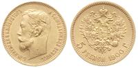 5 rubli 1900 / ФЗ, Petersburg, złoto 4.29 g, Kaz
