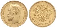 5 rubli 1902 / AP, Petersburg, złoto 4.30 g, Kaz