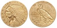 2 1/2 dolara 1908, Filadelfia, złoto 4.17 g, Fr.